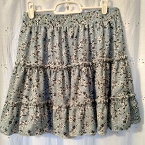 Blue floral, romwe skirt